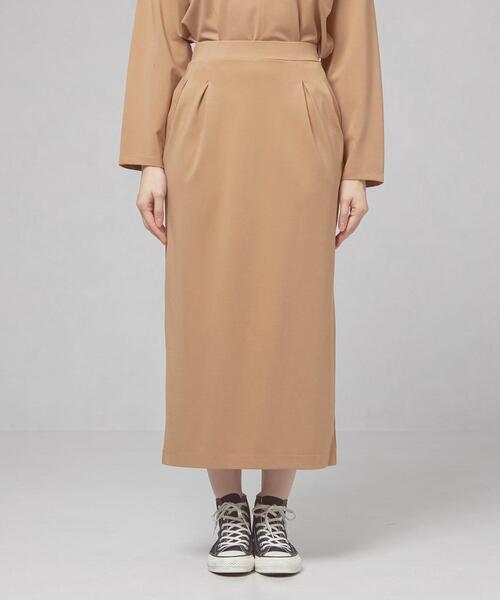 closet story(クローゼットストーリー)の「【WEB限定】<closet story>キーネックカットソー&タイトスカート セットアップ/ワンピース -ウォッシャブル-(ワンピース・レディース・ブラック/ベージュ・FREE)」の6枚目の写真