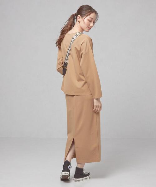 closet story(クローゼットストーリー)の「【WEB限定】<closet story>キーネックカットソー&タイトスカート セットアップ/ワンピース -ウォッシャブル-(ワンピース・レディース・ブラック/ベージュ・FREE)」の9枚目の写真