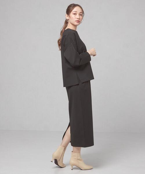closet story(クローゼットストーリー)の「【WEB限定】<closet story>キーネックカットソー&タイトスカート セットアップ/ワンピース -ウォッシャブル-(ワンピース・レディース・ブラック/ベージュ・FREE)」の21枚目の写真