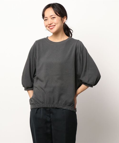 Samansa Mos2 blue（サマンサモスモスブルー）の「花柄無地アソートドルマンプルオーバー（Tシャツ/カットソー・レディース・ブラウン/グレー/シルバーグレー/チャコール/キナリ・ﾌﾘ-）」の4枚目の写真