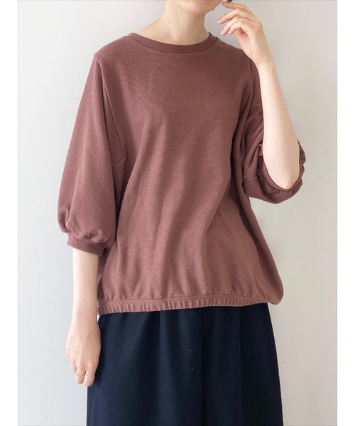 Samansa Mos2 blue（サマンサモスモスブルー）の「花柄無地アソートドルマンプルオーバー（Tシャツ/カットソー・レディース・ブラウン/グレー/シルバーグレー/チャコール/キナリ・ﾌﾘ-）」の5枚目の写真