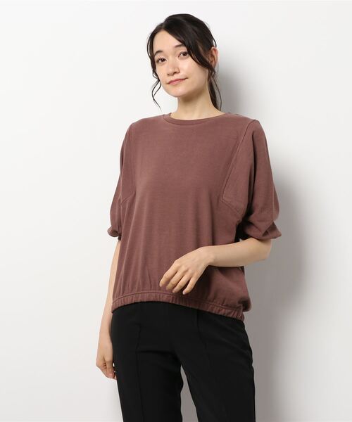 Samansa Mos2 blue（サマンサモスモスブルー）の「花柄無地アソートドルマンプルオーバー（Tシャツ/カットソー・レディース・ブラウン/グレー/シルバーグレー/チャコール/キナリ・ﾌﾘ-）」の6枚目の写真