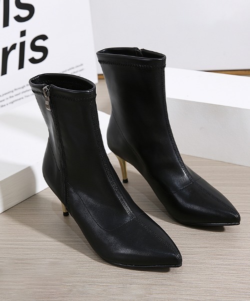 Futier land（フューティアランド）の「アウトサイドZIPショートブーツ（ブーツ・レディース・アイボリー/ブラック/ブラウン・36/37/38/39/40）」の3枚目の写真