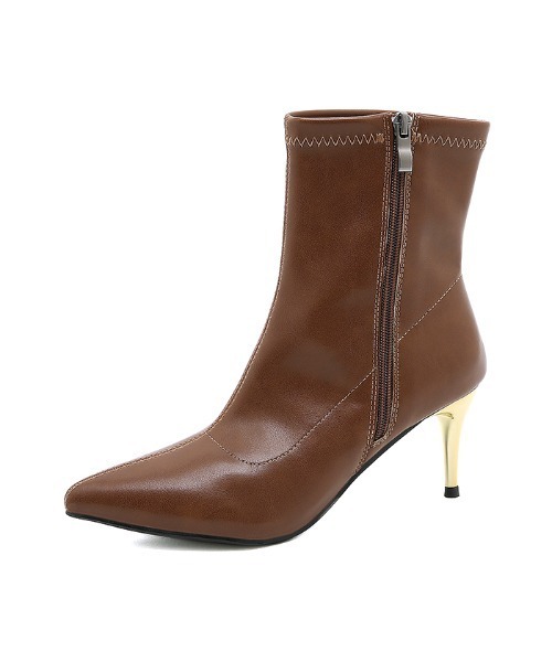 Futier land（フューティアランド）の「アウトサイドZIPショートブーツ（ブーツ・レディース・アイボリー/ブラック/ブラウン・36/37/38/39/40）」の6枚目の写真