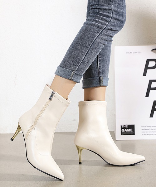 Futier land（フューティアランド）の「アウトサイドZIPショートブーツ（ブーツ・レディース・アイボリー/ブラック/ブラウン・36/37/38/39/40）」の17枚目の写真