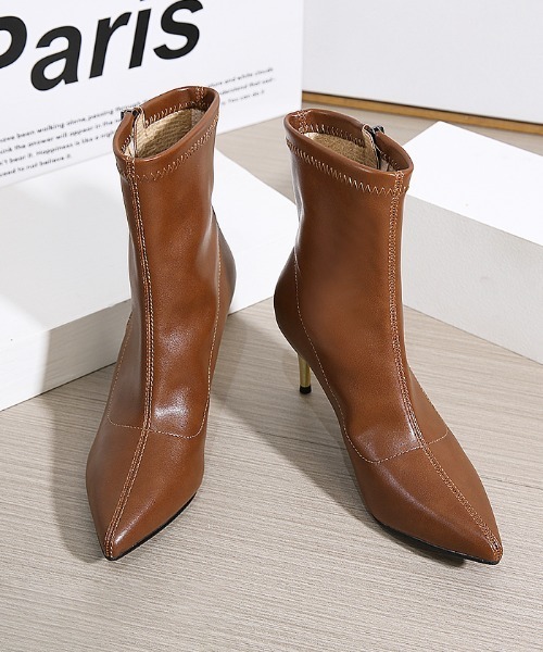 Futier land（フューティアランド）の「アウトサイドZIPショートブーツ（ブーツ・レディース・アイボリー/ブラック/ブラウン・36/37/38/39/40）」の13枚目の写真