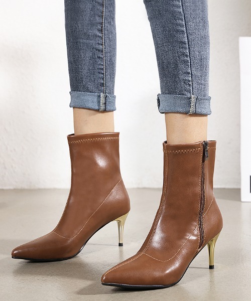 Futier land（フューティアランド）の「アウトサイドZIPショートブーツ（ブーツ・レディース・アイボリー/ブラック/ブラウン・36/37/38/39/40）」の9枚目の写真