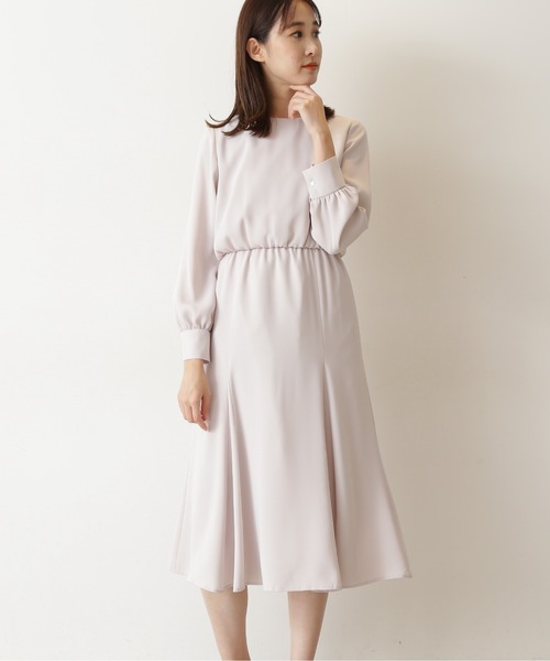 NATURAL BEAUTY BASIC(ナチュラルビューティーベーシック)の「ゴアードフレアワンピース(ワンピース・レディース・チャコールグレー/ベージュ/ピンク・SMALL/MEDIUM)」の8枚目の写真