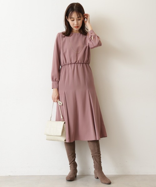 NATURAL BEAUTY BASIC(ナチュラルビューティーベーシック)の「ゴアードフレアワンピース(ワンピース・レディース・チャコールグレー/ベージュ/ピンク・SMALL/MEDIUM)」の21枚目の写真