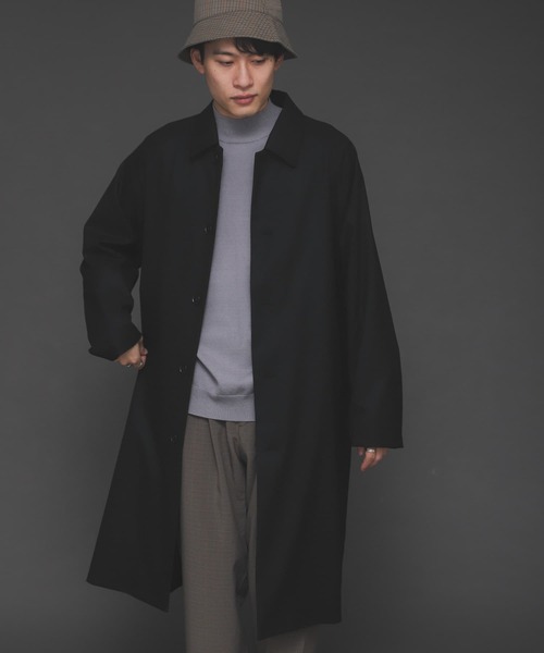 SENSE OF PLACE by URBAN RESEARCH(センスオブプレイスバイアーバンリサーチ)の「『セットアップ対応』CARREMANステンカラーコート(ステンカラーコート・メンズ・チャコールグレー/ブラック/カーキ・MEDIUM/LARGE)」の9枚目の写真