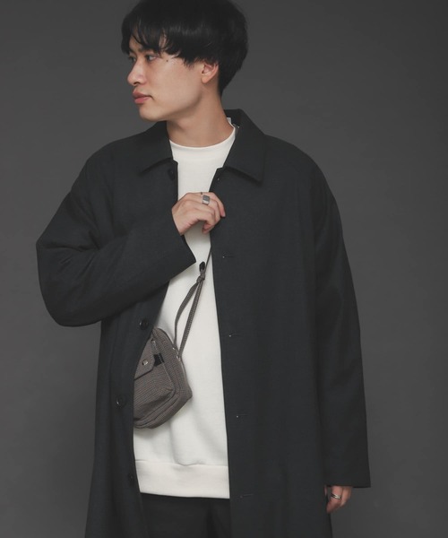 SENSE OF PLACE by URBAN RESEARCH(センスオブプレイスバイアーバンリサーチ)の「『セットアップ対応』CARREMANステンカラーコート(ステンカラーコート・メンズ・チャコールグレー/ブラック/カーキ・MEDIUM/LARGE)」の5枚目の写真