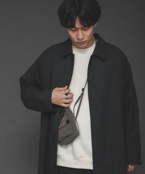 SENSE OF PLACE by URBAN RESEARCH(センスオブプレイスバイアーバンリサーチ)の「『セットアップ対応』CARREMANステンカラーコート(ステンカラーコート・メンズ・チャコールグレー/ブラック/カーキ・MEDIUM/LARGE)」の4枚目の写真