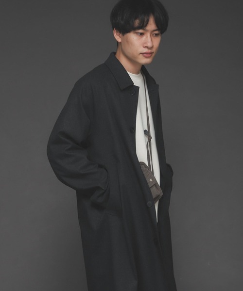 SENSE OF PLACE by URBAN RESEARCH(センスオブプレイスバイアーバンリサーチ)の「『セットアップ対応』CARREMANステンカラーコート(ステンカラーコート・メンズ・チャコールグレー/ブラック/カーキ・MEDIUM/LARGE)」の10枚目の写真