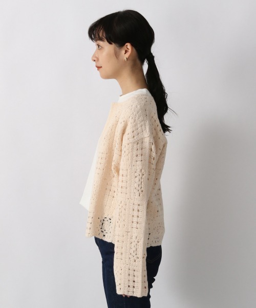 LOWRYS FARM（ローリーズファーム）の「グラニースクエアカーデＬＳ　238089（カーディガン/ボレロ・レディース・ブラウン/ブルー/アイボリー・FREE）」の17枚目の写真