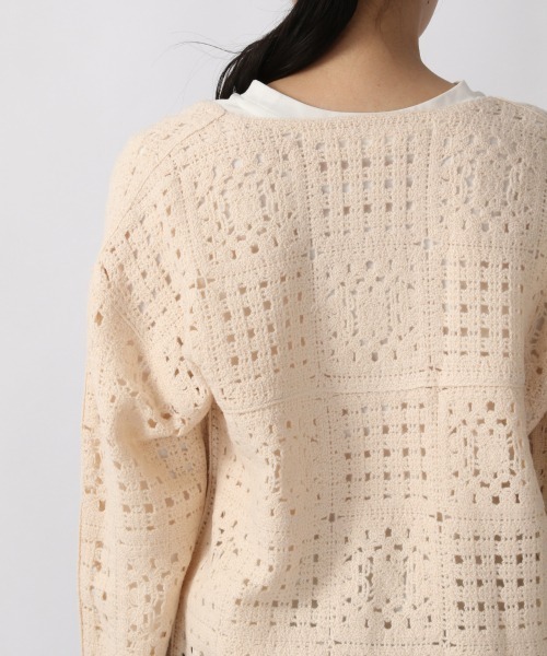 LOWRYS FARM（ローリーズファーム）の「グラニースクエアカーデＬＳ　238089（カーディガン/ボレロ・レディース・ブラウン/ブルー/アイボリー・FREE）」の10枚目の写真