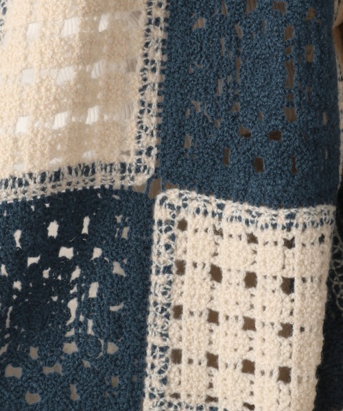 LOWRYS FARM（ローリーズファーム）の「グラニースクエアカーデＬＳ　238089（カーディガン/ボレロ・レディース・ブラウン/ブルー/アイボリー・FREE）」の5枚目の写真