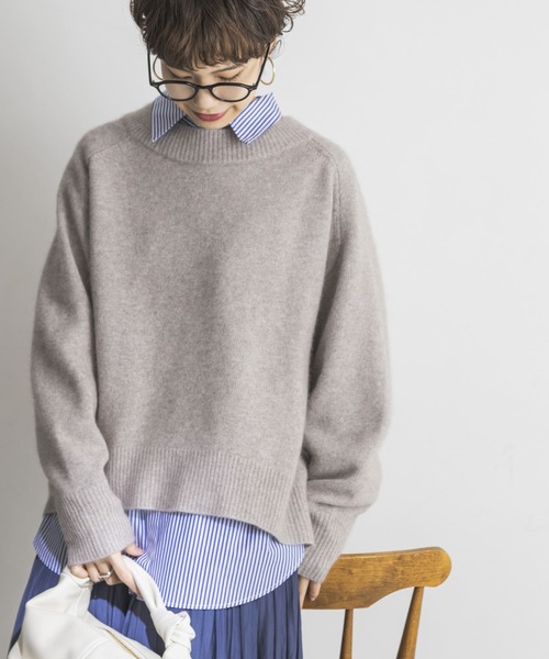 URBAN RESEARCH(アーバンリサーチ)の「FLUFFYモックネックニット(ニット/セーター・レディース・イエロー/ライトベージュ/ライトグレー/ブラック/ベージュ系その他・FREE)」の16枚目の写真