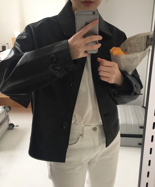 aimoha(アイモハ)の「フェイクレザージャケット(その他アウター・レディース・ブラック・FREE)」の11枚目の写真