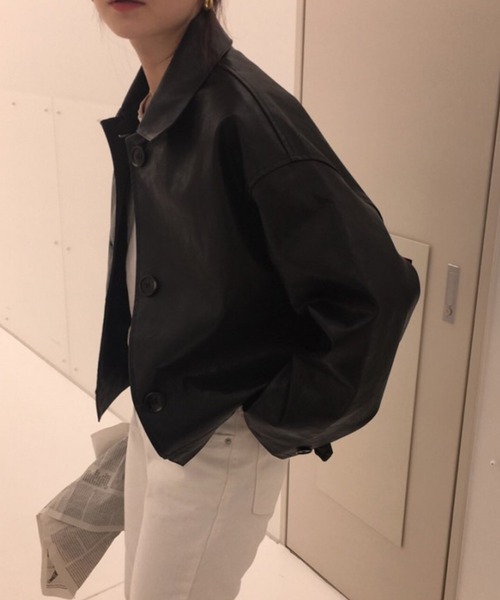 aimoha(アイモハ)の「フェイクレザージャケット(その他アウター・レディース・ブラック・FREE)」の16枚目の写真