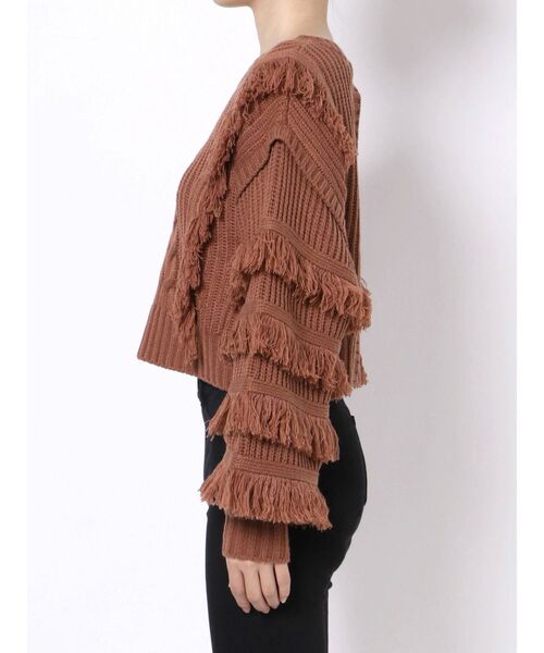 CALNAMUR（カルナムール）の「フリンジ2WAYニット（ニット/セーター・レディース・カーキ/ブラウン/レッド・FREE）」の9枚目の写真