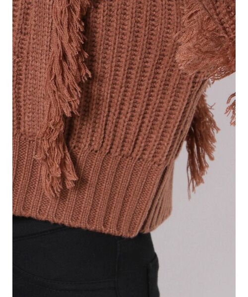 CALNAMUR（カルナムール）の「フリンジ2WAYニット（ニット/セーター・レディース・カーキ/ブラウン/レッド・FREE）」の17枚目の写真