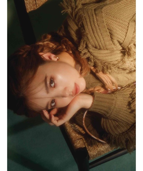 CALNAMUR（カルナムール）の「フリンジ2WAYニット（ニット/セーター・レディース・カーキ/ブラウン/レッド・FREE）」の12枚目の写真