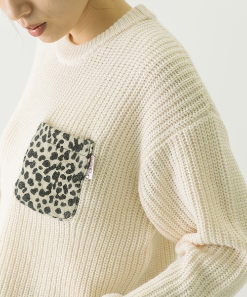 URBAN RESEARCH Sonny Label（アーバンリサーチサニーレーベル）の「ハリスツイードポケットニットプルオーバー（Tシャツ/カットソー・レディース・ネイビー/オフホワイト/ライトグレー/ブラウン・FREE）」の9枚目の写真