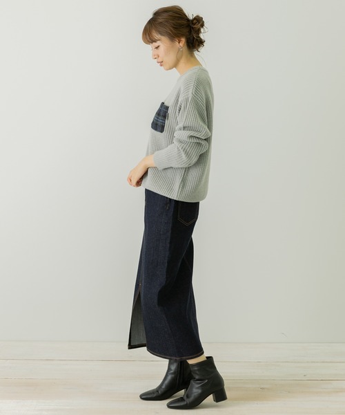 URBAN RESEARCH Sonny Label（アーバンリサーチサニーレーベル）の「ハリスツイードポケットニットプルオーバー（Tシャツ/カットソー・レディース・ネイビー/オフホワイト/ライトグレー/ブラウン・FREE）」の10枚目の写真