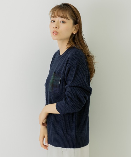 URBAN RESEARCH Sonny Label（アーバンリサーチサニーレーベル）の「ハリスツイードポケットニットプルオーバー（Tシャツ/カットソー・レディース・ネイビー/オフホワイト/ライトグレー/ブラウン・FREE）」の17枚目の写真