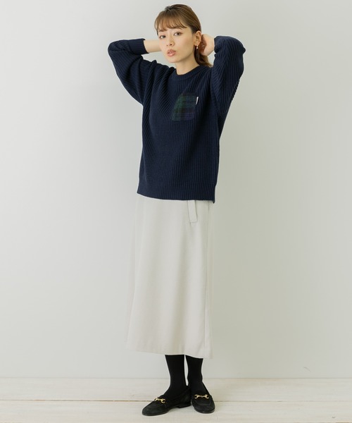 URBAN RESEARCH Sonny Label（アーバンリサーチサニーレーベル）の「ハリスツイードポケットニットプルオーバー（Tシャツ/カットソー・レディース・ネイビー/オフホワイト/ライトグレー/ブラウン・FREE）」の14枚目の写真