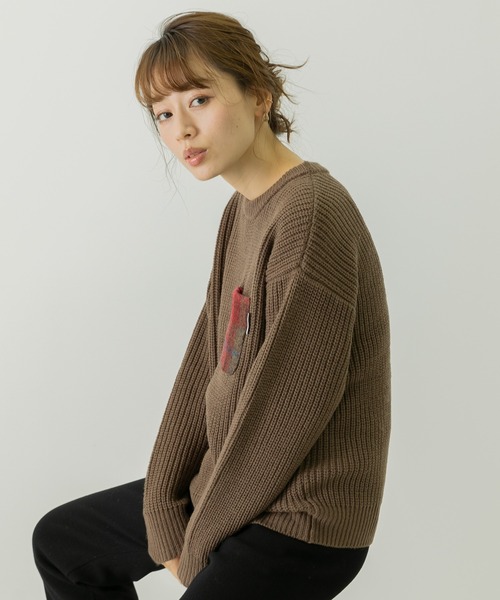URBAN RESEARCH Sonny Label（アーバンリサーチサニーレーベル）の「ハリスツイードポケットニットプルオーバー（Tシャツ/カットソー・レディース・ネイビー/オフホワイト/ライトグレー/ブラウン・FREE）」の21枚目の写真