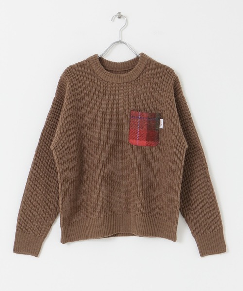 URBAN RESEARCH Sonny Label（アーバンリサーチサニーレーベル）の「ハリスツイードポケットニットプルオーバー（Tシャツ/カットソー・レディース・ネイビー/オフホワイト/ライトグレー/ブラウン・FREE）」の12枚目の写真