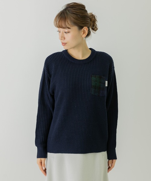 URBAN RESEARCH Sonny Label（アーバンリサーチサニーレーベル）の「ハリスツイードポケットニットプルオーバー（Tシャツ/カットソー・レディース・ネイビー/オフホワイト/ライトグレー/ブラウン・FREE）」の18枚目の写真
