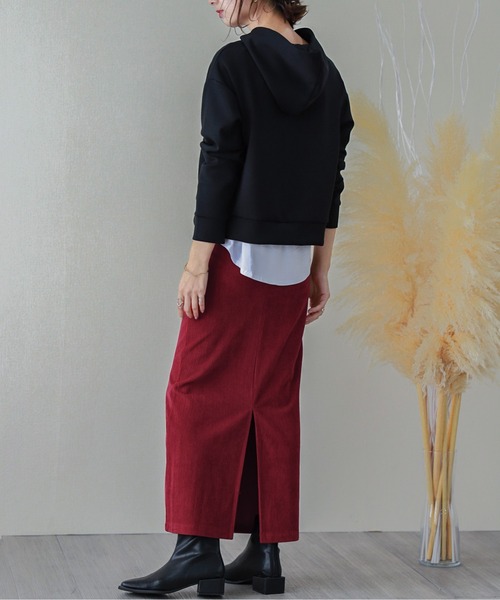 La-gemme（ラジェム）の「コーデュロイロングスカート（スカート・レディース・ブラック/ブラウン/ベージュ/レッド・M/L）」の14枚目の写真