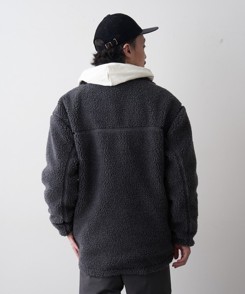 CIAOPANIC TYPY（チャオパニックティピー）の「【Fine 2月号掲載】【OSORO】ボア スタンドブルゾン（ブルゾン・メンズ・チャコールグレー/アイボリー/キャメル・M/L）」の8枚目の写真