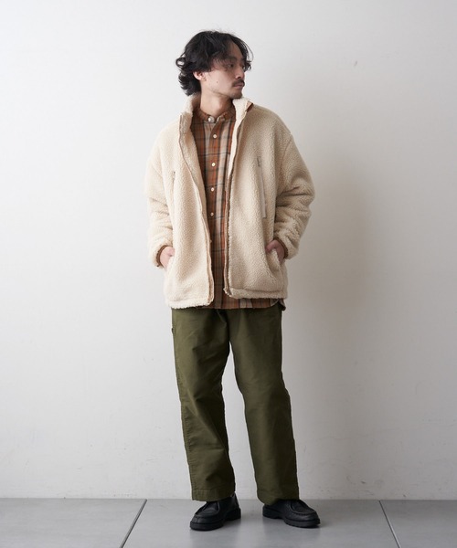 CIAOPANIC TYPY（チャオパニックティピー）の「【Fine 2月号掲載】【OSORO】ボア スタンドブルゾン（ブルゾン・メンズ・チャコールグレー/アイボリー/キャメル・M/L）」の11枚目の写真