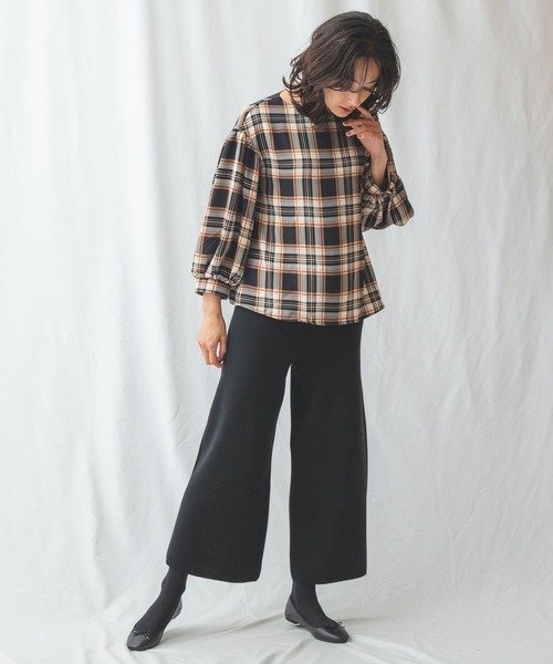 NARACAMICIE(ナラカミーチェ)の「ツイルチェックドロップパフスリーブブラウス(シャツ/ブラウス・レディース・ベージュ/ブルー・LARGE/SMALL/MEDIUM/XX-LARGE)」の18枚目の写真
