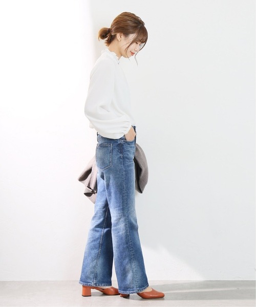 La TOTALITE(ラトータリテ)の「《追加》ジョーゼットフリルスキッパーブラウス◆(シャツ/ブラウス・レディース・ネイビー/ブラック系その他/ホワイト・FREE)」の9枚目の写真