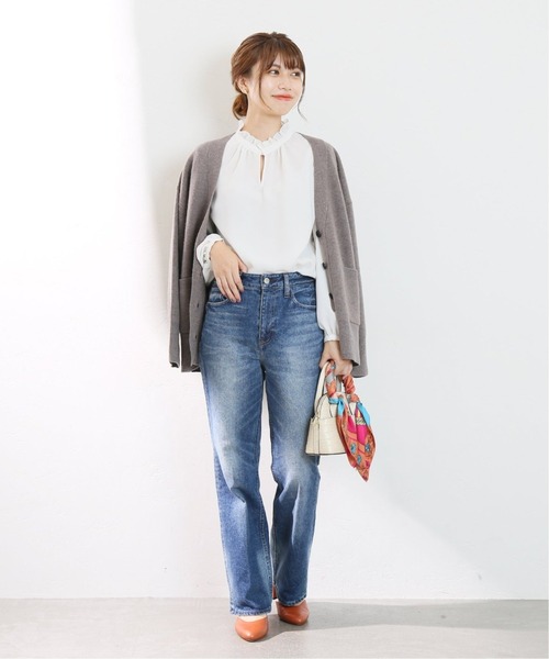 La TOTALITE(ラトータリテ)の「《追加》ジョーゼットフリルスキッパーブラウス◆(シャツ/ブラウス・レディース・ネイビー/ブラック系その他/ホワイト・FREE)」の16枚目の写真
