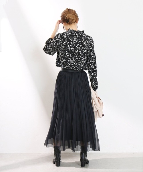 La TOTALITE(ラトータリテ)の「《追加》ジョーゼットフリルスキッパーブラウス◆(シャツ/ブラウス・レディース・ネイビー/ブラック系その他/ホワイト・FREE)」の18枚目の写真