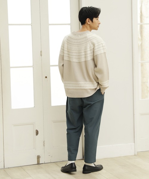 LAKOLE（ラコレ）の「求心ジャカードニットプルオーバー / 957531（ニット/セーター・メンズ・ブラウン/アイボリー/チャコール・MEDIUM/LARGE）」の5枚目の写真