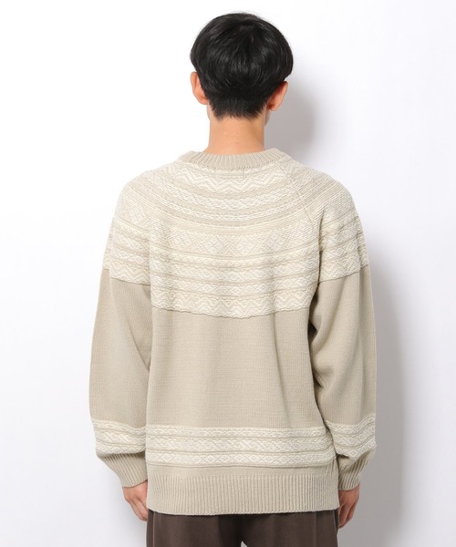 LAKOLE（ラコレ）の「求心ジャカードニットプルオーバー / 957531（ニット/セーター・メンズ・ブラウン/アイボリー/チャコール・MEDIUM/LARGE）」の17枚目の写真