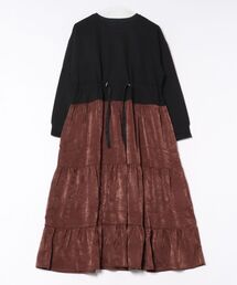 SALON1979/異素材切替ティアードワンピース