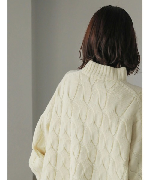 AMERICAN HOLIC（アメリカンホリック）の「ケーブルニットZIPブルゾン（カーディガン/ボレロ・レディース・アイボリー・M/L）」の15枚目の写真