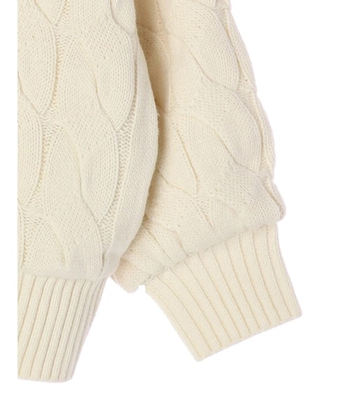 AMERICAN HOLIC（アメリカンホリック）の「ケーブルニットZIPブルゾン（カーディガン/ボレロ・レディース・アイボリー・M/L）」の8枚目の写真