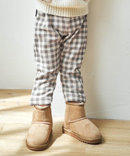 apres les cours（アプレレクール）の「裏毛総柄/7days Style pants 10分丈（その他パンツ・キッズ・ブラック/チャコール/サックスブルー/グレー/ベージュ/ミント/キナリ・100/110/130/80/90/120）」の4枚目の写真