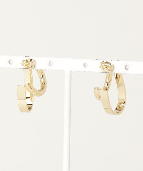 COLOR TOKYO ACCESSORIES（カラートウキョウアクセサリー）の「レイヤード風２連ピアス（ピアス（両耳用）・レディース・シルバー/ゴールド・FREE）」の5枚目の写真