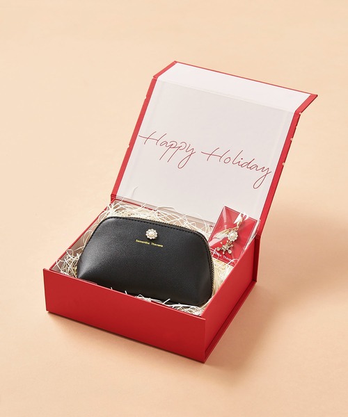Samantha Thavasa（サマンサタバサ）の「パールビジュー付きポーチ ギフトBOXセット［クリスマスコレクション2021］（ポーチ・レディース・ブラック/オフホワイト/ピンクベージュ/レッド・FREE）」の2枚目の写真