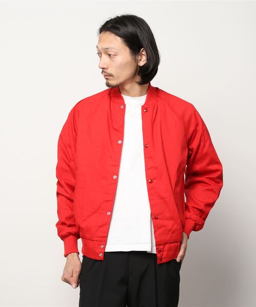 INNOCENT(イノセント)の「【T18】【American Fit USA/アメリカンフィットUSA】POPLIN BASEBALL JACKET(ブルゾン・メンズ・レッド/ブルー/グリーン・SMALL)」の3枚目の写真