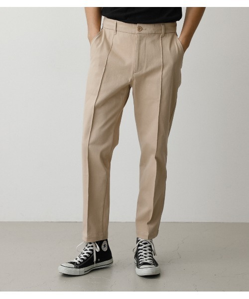 AZUL by moussy（アズールバイマウジー）の「CIRCLE MOVE CENTER PRESS PANTS/サークルムーブセンタープレスパンツ（その他パンツ・メンズ・ベージュ/ブラック・SMALL/LARGE/MEDIUM）」の2枚目の写真